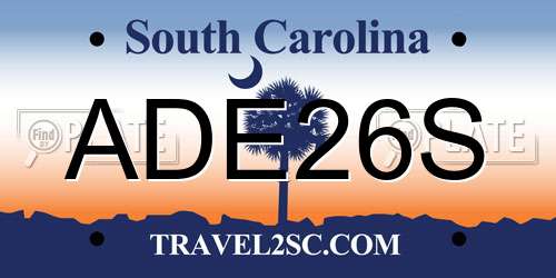 ADE26S South Carolina License Plate