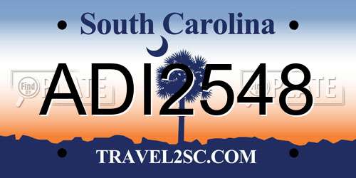 ADI2548 South Carolina License Plate