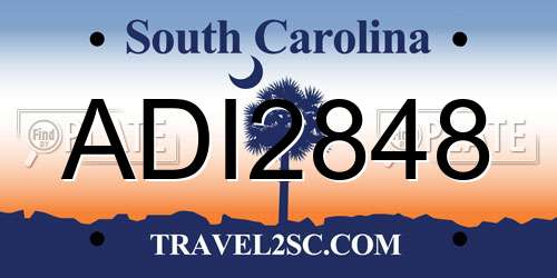 ADI2848 South Carolina License Plate