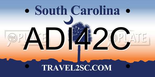 ADI42C South Carolina License Plate