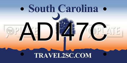 ADI47C South Carolina License Plate