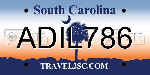 ADIL786 South Carolina License Plate