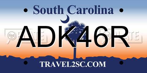 ADK46R South Carolina License Plate