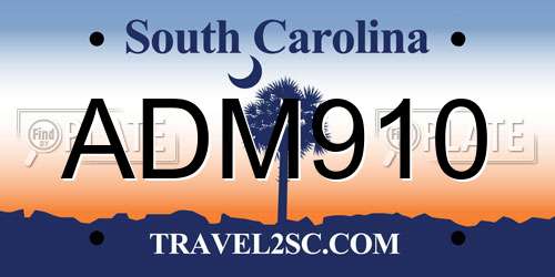 ADM910 South Carolina License Plate
