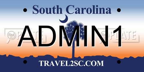 ADMIN1 South Carolina License Plate