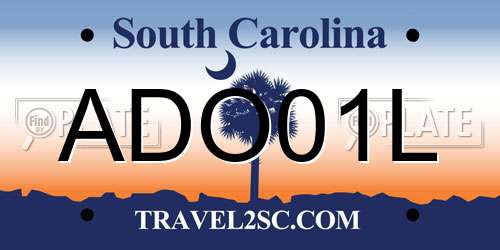ADO01L South Carolina License Plate