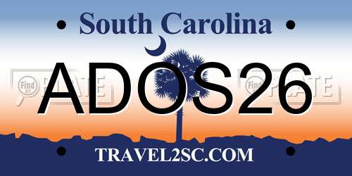 ADOS26 South Carolina License Plate