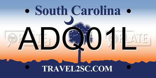 ADQ01L South Carolina License Plate