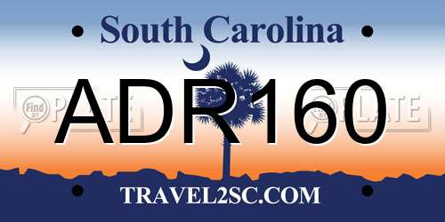 ADR160 South Carolina License Plate