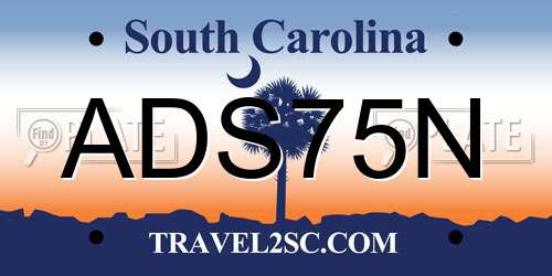 ADS75N South Carolina License Plate