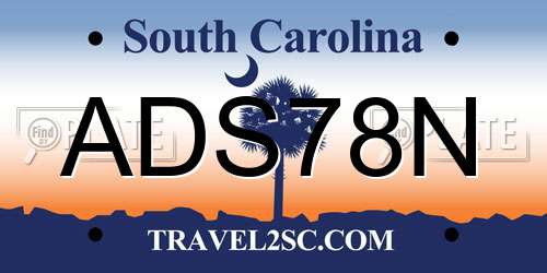 ADS78N South Carolina License Plate