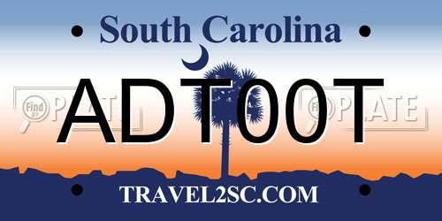 ADT00T South Carolina License Plate