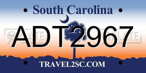 ADT2967 South Carolina License Plate