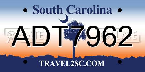 ADT7962 South Carolina License Plate
