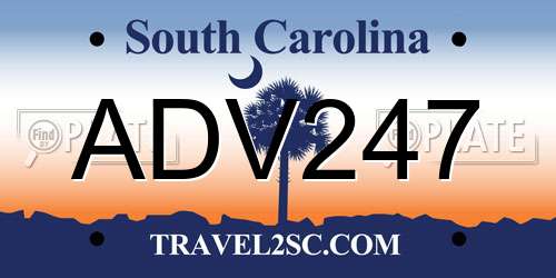 ADV247 South Carolina License Plate