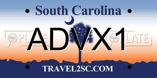 ADVX1 South Carolina License Plate