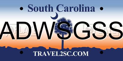 ADWSGSS South Carolina License Plate