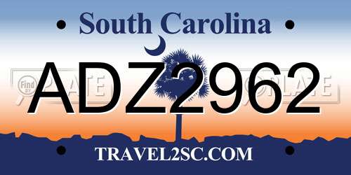 ADZ2962 South Carolina License Plate