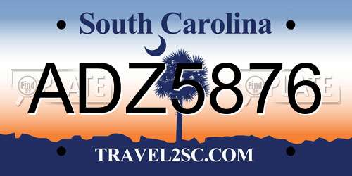 ADZ5876 South Carolina License Plate