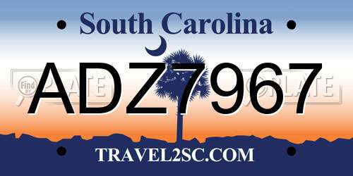 ADZ7967 South Carolina License Plate