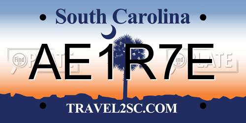 AE1R7E South Carolina License Plate