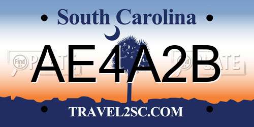 AE4A2B South Carolina License Plate