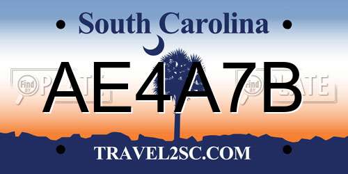 AE4A7B South Carolina License Plate