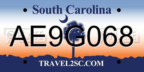 AE9G068 South Carolina License Plate