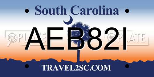 AEB82I South Carolina License Plate