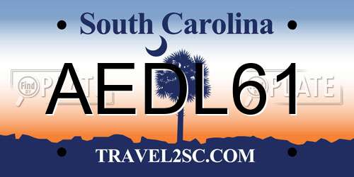 AEDL61 South Carolina License Plate