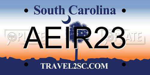 AEIR23 South Carolina License Plate
