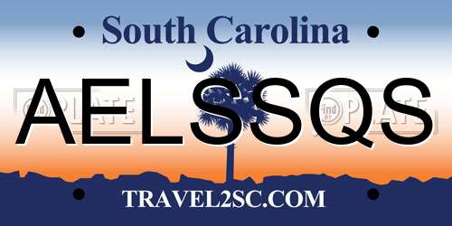 AELSSQS South Carolina License Plate