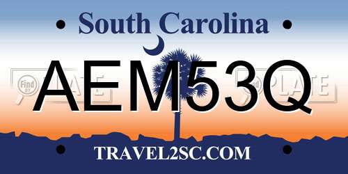 AEM53Q South Carolina License Plate