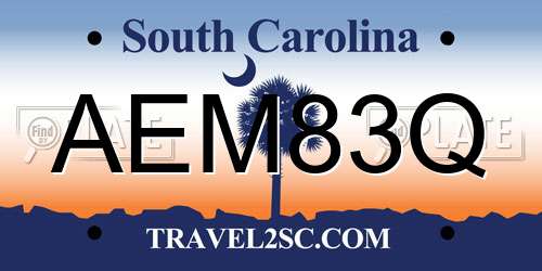 AEM83Q South Carolina License Plate