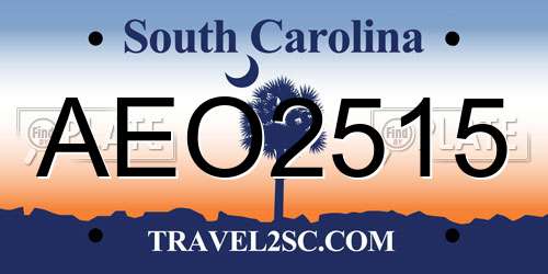 AEO2515 South Carolina License Plate