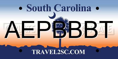AEPBBBT South Carolina License Plate