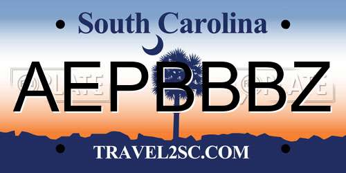 AEPBBBZ South Carolina License Plate