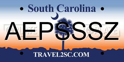 AEPSSSZ South Carolina License Plate