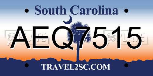 AEQ7515 South Carolina License Plate