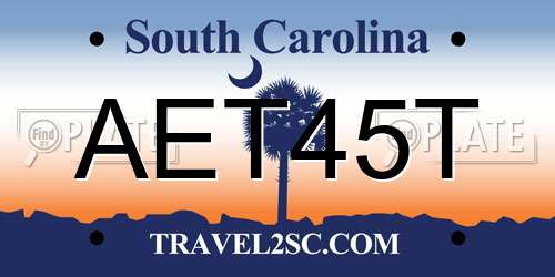AET45T South Carolina License Plate