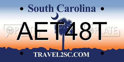 AET48T South Carolina License Plate