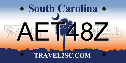 AET48Z South Carolina License Plate