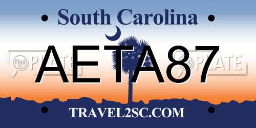 AETA87 South Carolina License Plate