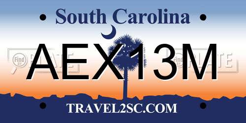 AEX13M South Carolina License Plate