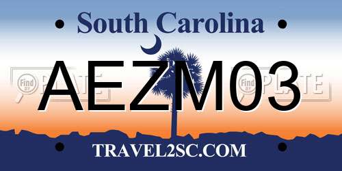 AEZM03 South Carolina License Plate