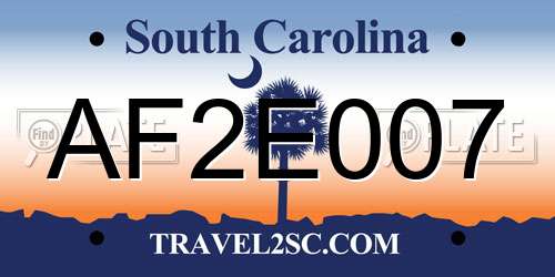AF2E007 South Carolina License Plate