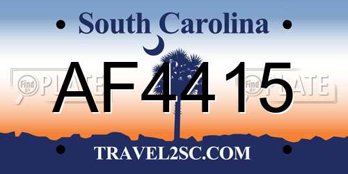 AF4415 South Carolina License Plate