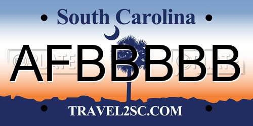 AFBBBBB South Carolina License Plate
