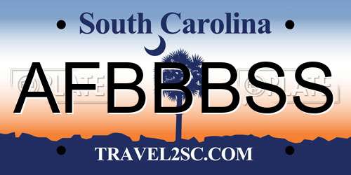 AFBBBSS South Carolina License Plate