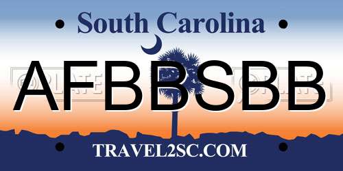 AFBBSBB South Carolina License Plate